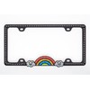 Creathome Shining Rainbow Pattern Diamond Chain License Plate Frame from