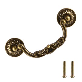 Drop Bail Drawer Handle, Vintage Drop Bail Drawer Pulls Antique Bronze Cabinet Pull Handles (3.75" Hole Spacing, 4.9" Total Length) 6 Packs