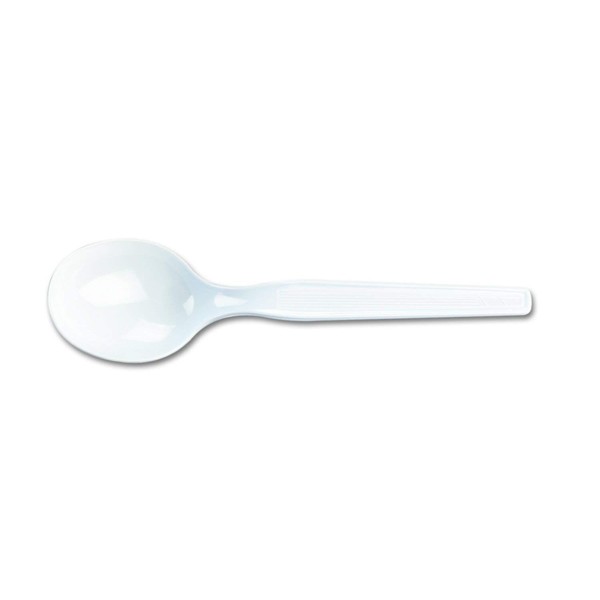 Georgia-Pacific Dixie 5.75" Medium-Weight Polystyrene Plastic Soup Spoon by GP PRO (Georgia-Pacific), White, SM207, 1,000 Count (100 Spoons Per Box, 10 Boxes Per Case)