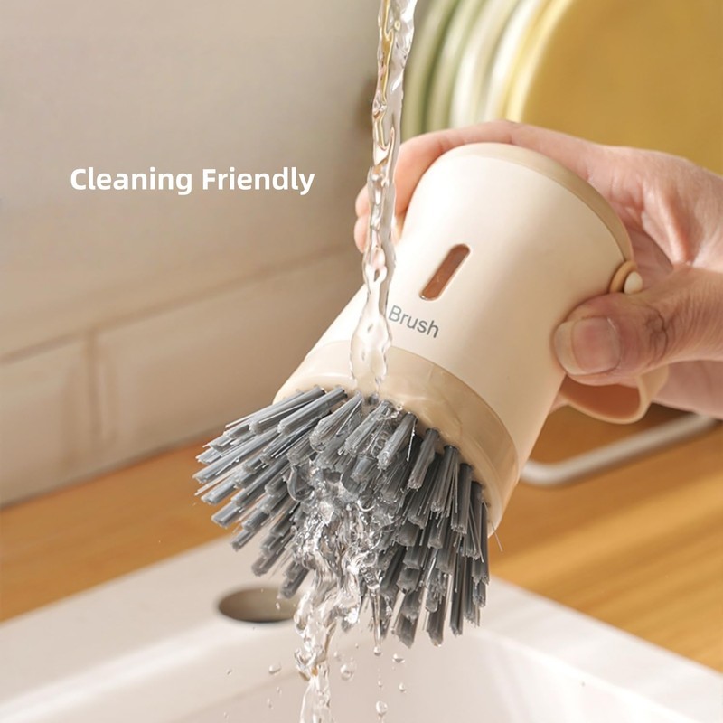 Soap Dispenser Dish Brush Palm Brush- Kitchen Dish Brush with