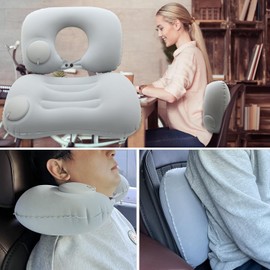 Juibao Inflatable Neck Pillow Travel Pillow, Inflatable Cushion for Travel, Blow up Pillows for Camping Beach