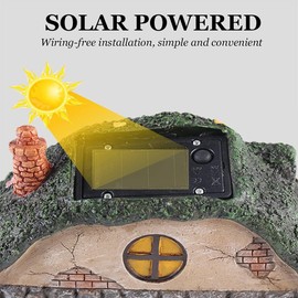 atibi Fairy Garden Statues,Fairy Garden House with Solar Powerd Night Light,Yard Decorations Outdoor Fairy Garden Accessories Decor for Outside