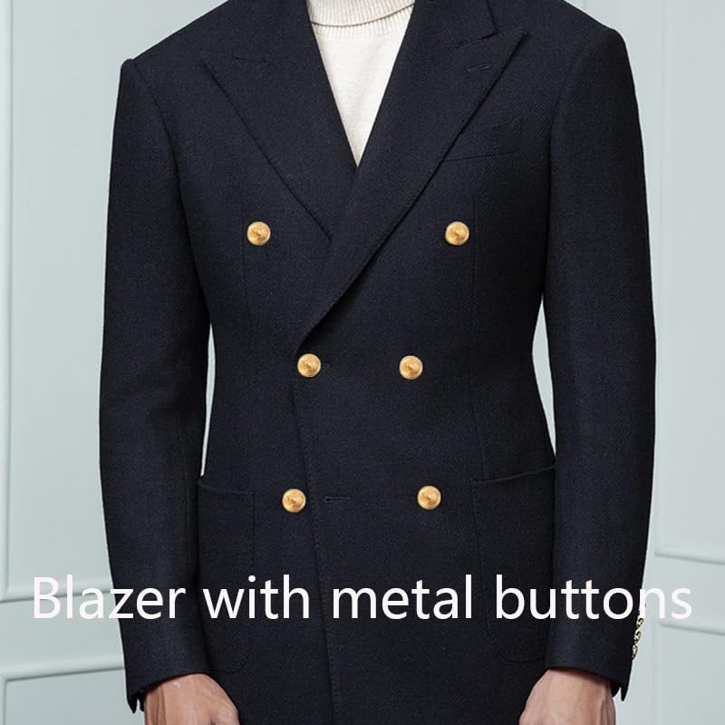 14 Pieces Metal Eagle Badge Buttons Set for Men's Blazer