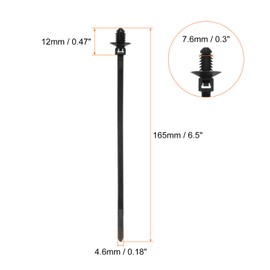 HARFINGTON 100pcs Push Mount Cable Zip Tie 6.5" x 0.18" Nylon Self Locking Cable Strap Thread Style Heavy Duty Snap in Cable Zip Ties for Household Electronic Auto Industry