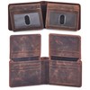 Men's Bifold Wallet Real Leather RFID Blocking High Capacity with