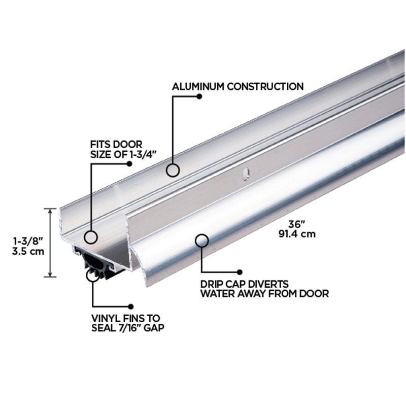 M-D Building Products 06155 36 in. Silver Aluminum U-Shape Screw-on