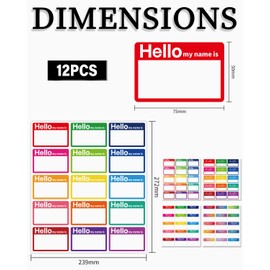 TOZBLEU Name Tags, 180 Sheets Name Plate Stickers, Name Stickers, Can Be Hand Labeled, Can Be Used for School Activities, Student Clothing, Name Tags