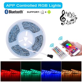ALED LIGHT Bluetooth String Light Controller with 40 Keys IR Remote Control for RGB LED Strip Lights, Compatible with iOS and Android Smartphones