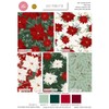 Christmas Fabric Jolly Poinsettia Fat Quarter Bundle of 5pcs 18"x22"