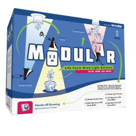 Miracle LED Modular Grow Solutions 3-Step Life Cycle Indoor Grow Light Kit - 1 Ea. Blue, Full & Red Spectrum 150W Replacement Grow Bulbs & 1 Clamp Fixture with 1 2-Outlet SproutMatic Timer