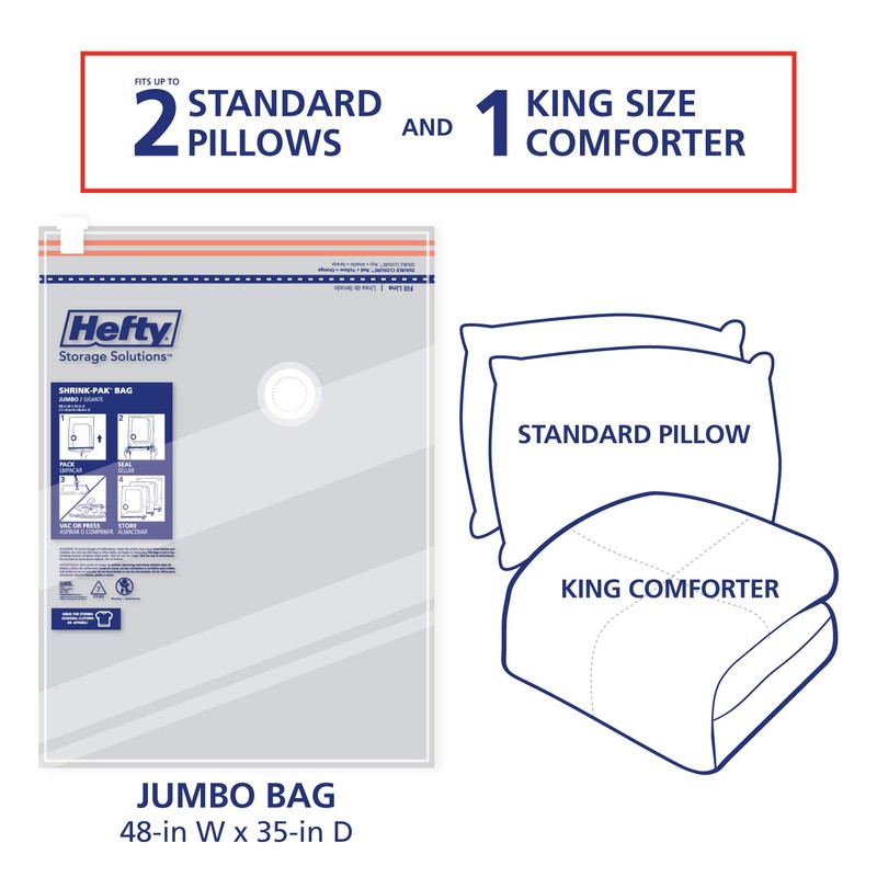 Shrink-Pak Space Bags Vacuum Storage Bags for Bedding Jumbo Compression