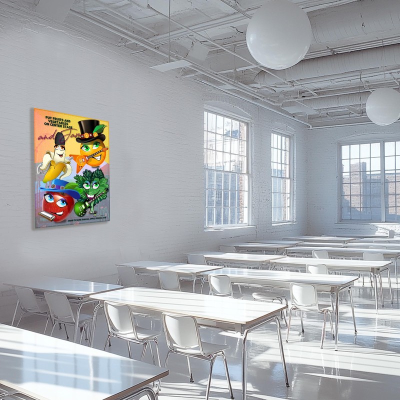 Anime Fruit and Vegetable Band Poster - 18" x 24"