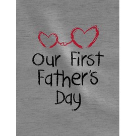 Our First Father's Day Dad & Baby Matching Set Infant Bodysuit & Men's T-Shirt Dad Gray XX-Large/Baby Pink 6M (3-6M)