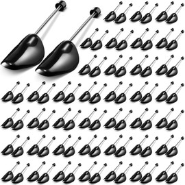 Bucherry 30 Pairs Plastic Shoe Trees Bulk Spring Shoe Trees for Men Stretcher Sneakers Shape Keeper Inserts Holder, US Size 6-12(Black)