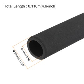 MECCANIXITY Foam Grip Tubing Handle Grips 24mm ID 34mm OD 4.6" Black for Pipe Insulation, Utensils, Fitness, Tools Handle Support