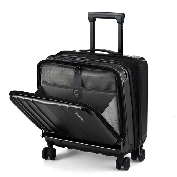 TydeCkare 16" Carry on Luggage with 2 Laptop Compartments, Lightweight