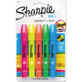 Sharpie, Resaltadores Gel, Punta Bala, Colores Surtidos, 5 Piezas