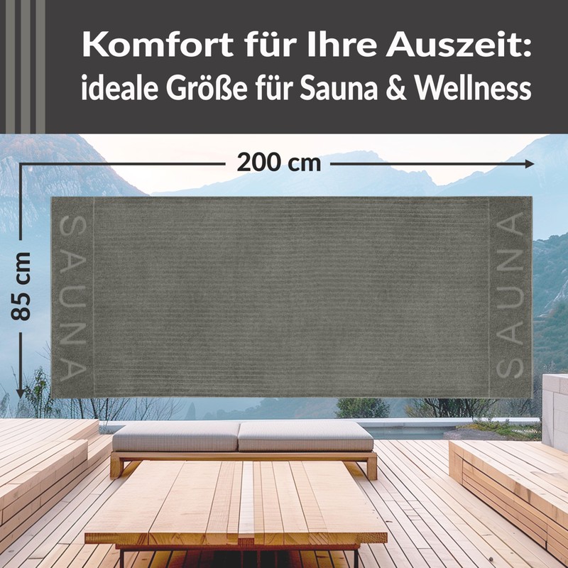 Lashuma Copenhagen XXL Men's Sauna Towel, 85 x 200 cm,