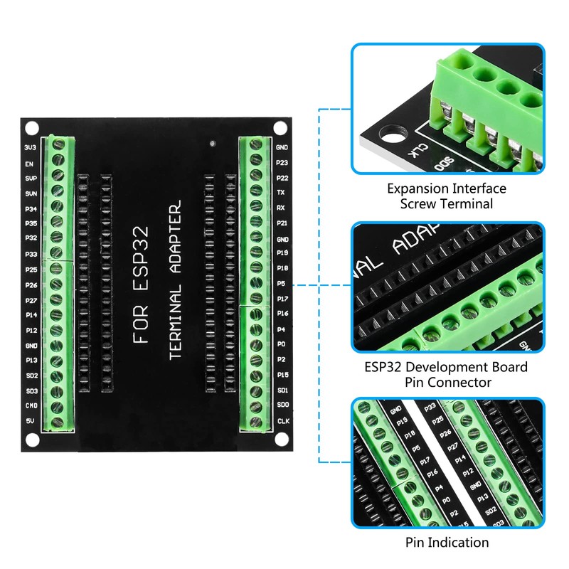 AITIAO 3Pcs ESP32 Breakout Board GPIO 1 into 2 for