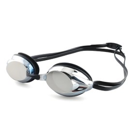 Vanolu Adult Professional Swimming Goggles, Mirrored Anti-Fog UV Protection, HD Vision Swim Goggles for Men and Women (Blue Sliver)