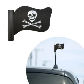 KVAEY Pirate Flag Car Antenna Topper, Automotive Pirate Flag Shaped Antenna Topper, Antenna Topper with Cool Skull Crossbones for Car Truck SUV, Universal Car Accessories
