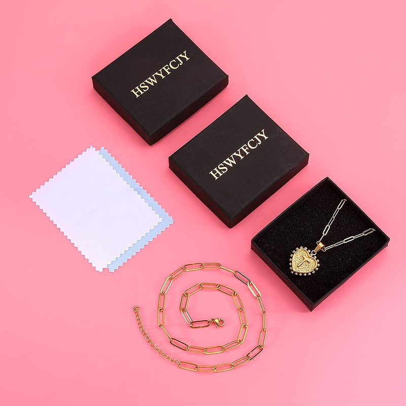 HSWYFCJY Gold Initial Necklaces for Women Layered Letter Pendant Necklace