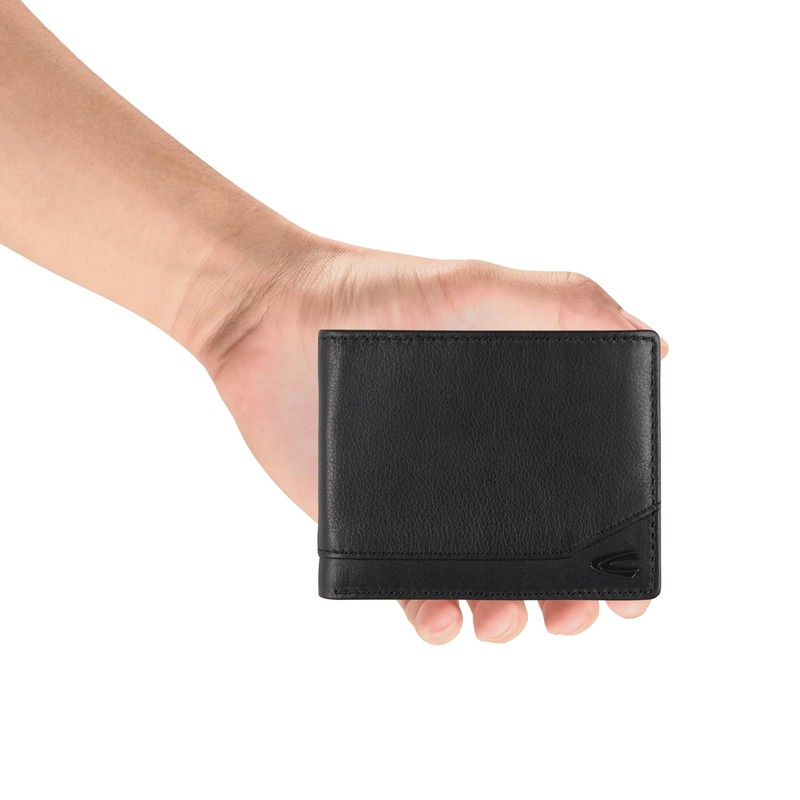 camel active Men's Stone Jeans Wallet Travel Accessory Wallet, black,