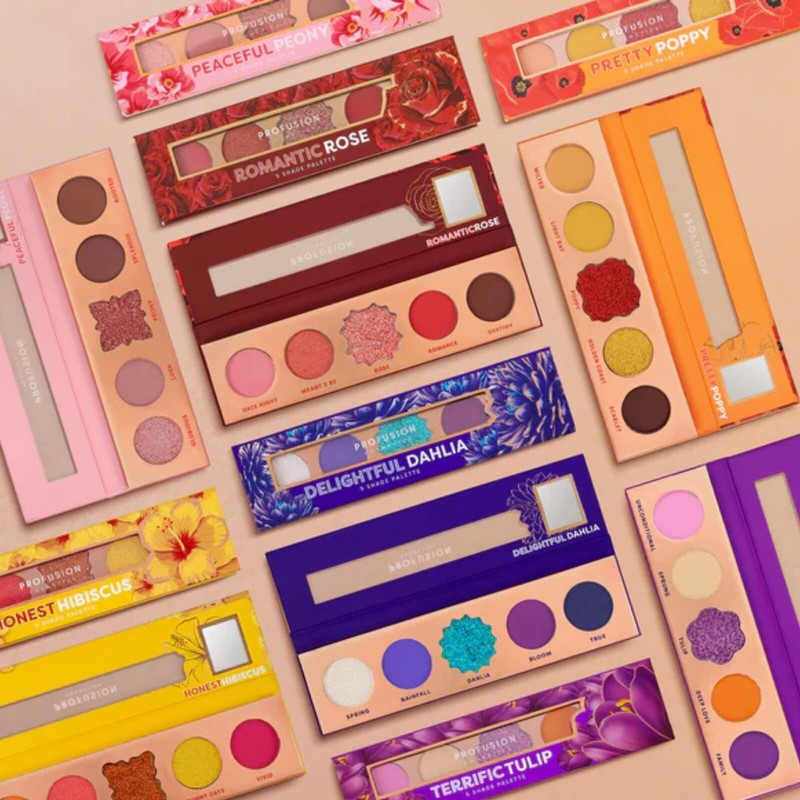 Profusion Cosmetics Blooming Hues 5 Shade Eyeshadow Palette, Terrific Tulip