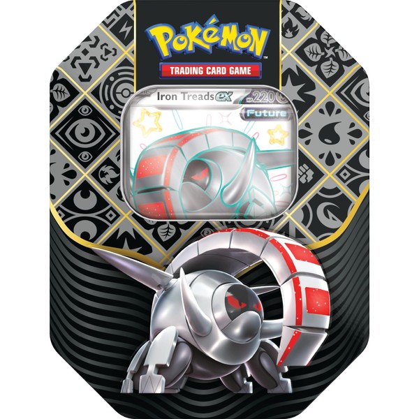 Pokémon TCG: Scarlet & Violet—Paldean Fates Tin – Iron Treads ex (1 Foil Promo Card & 4 Booster Packs)