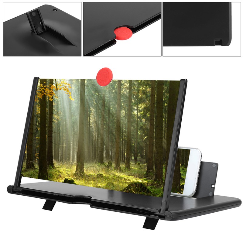 12'' 3D Phone Screen Magnifier HD Screen Amplifier PullOut Bracket