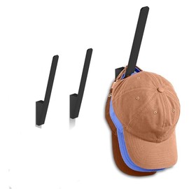 Hat Racks for Baseball Caps - Metal Hat Holder for Wall, Hat Storage Organizer for Ball Caps, Heavy Duty Hat Hangers/Wall Drilled for Closet, Bedroom, Door, Home (Black3 Pack) (3)