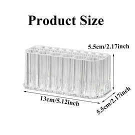 QUUPY 26 Slots Eye Liner Organizer Acrylic Makeup Brush Holder Eyeliner Stand Display Case for Eyebrow Pencils Ballpoint Pens Eyeliners(Clear)