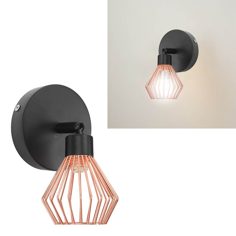Wall Mounted Lamp Holder 180 Degrees Adjustable Metal Wall Lamp
