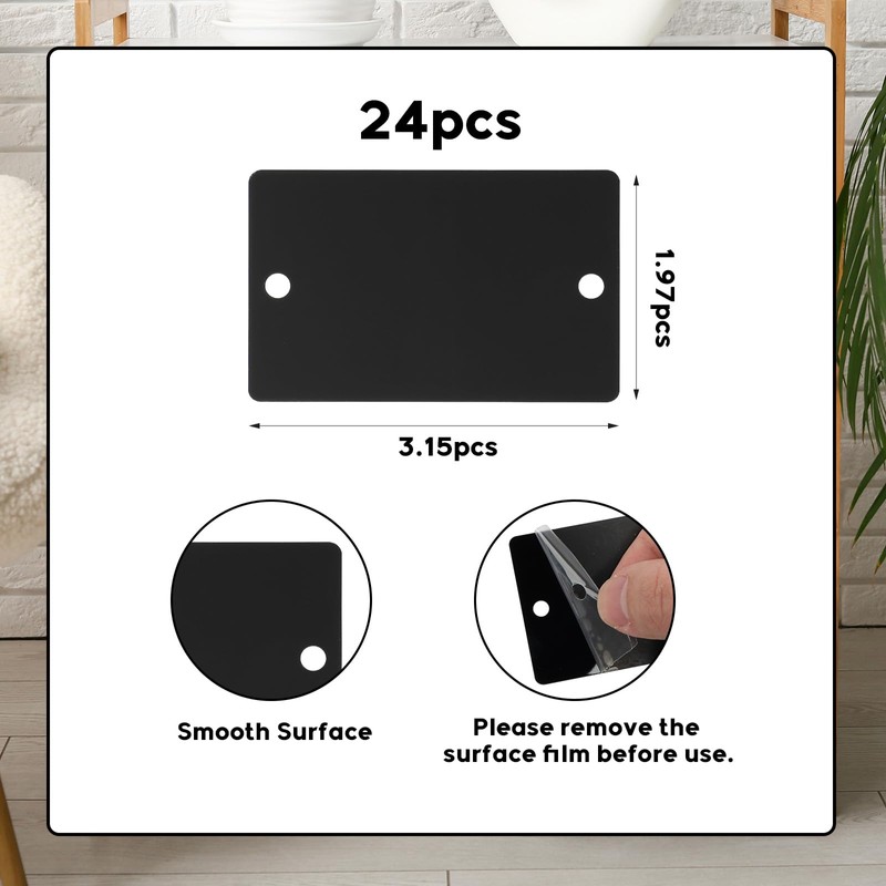 BLSUREFYX 24 PCS Basket Labels 3.1 x 2 Inch Storage