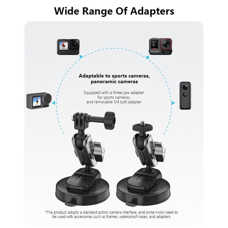 Suction Mount for GoPro, Car Mount Suction Cup Outside Window