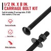 SPARKWHIZ 1/2 x 8 Inch Carriage Bolt Kit,Rust Resistance Bolts