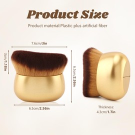 Self Tanner Brush Extra Large Body Makeup Brush Contour Face Brushs Self Tan Applicator Kabuki Brushs for Body Blend Brus h for Tanning Mousse(COLOR:Gold)