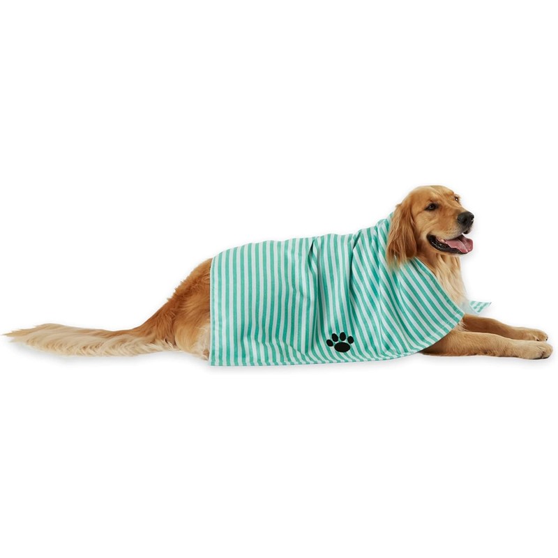 DII Bone Dry Microfiber Pet Bath Towel with Embroidered Paw