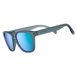 goodr Silverback Squat Mobility Polarized Sunglasses for Men & Women, Dark Grey Translucent Frames with Light Green Reflective Lens, UV400 Protection, No Slip