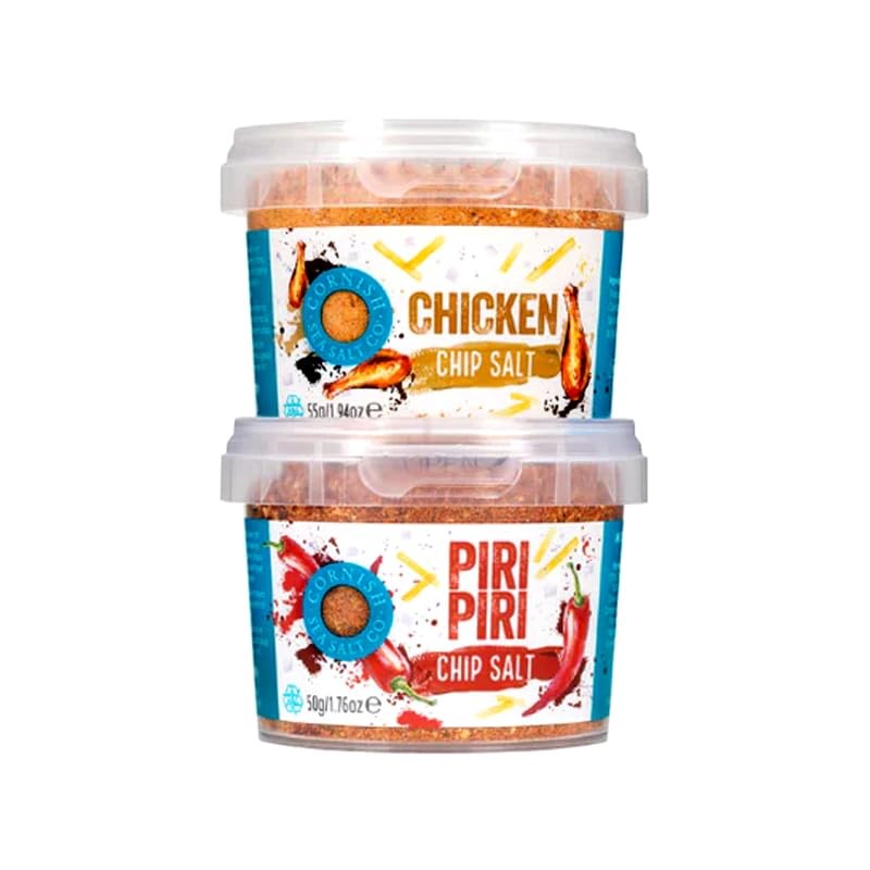 Cornish Sea Salt Tub (4 Pack, Piri Piri Chip Salt