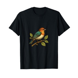 Songbird Realms – Retro Bird Illustration T-Shirt