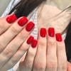 TELAIN Red Press on Nails, Short Square, False Nails with