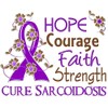 CafePress Hope Courage Faith Sarcoidosis Shirts 1" Round Mini Button