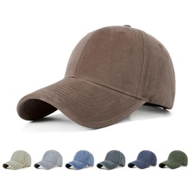 ARSZHORSVS Cap, Men's, Women's, Deep, Large Size, Cap, Cotton, M/XL, UV Cut, Stylish, Small Face Effect, Walking, Climbing, Golf, Fishing, Baseball, Unisex, coffee