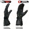 Milwaukee Leather SH717 Men's Black Leather Racing Gauntlet Gloves w/Knuckle