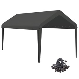 GOTRUTH Canopy Replacement Cover, Carport Replacement Canopy Top Cover for 10' x 20' Frame, 800D Heavy Duty Waterproof & UV Protected Car Canopy with Ball Bungees (Frame is not Included) (Dark Gray)