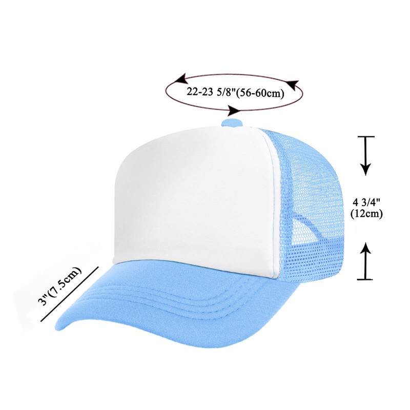 TopTie Blank 5 Panel Trucker Hat Foam Front Mesh Back