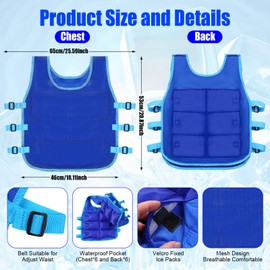 Hicarer 10 Pcs Summer Cooling Vest with 240 Pcs Ice Packs Adjustable Ice Vests Work Vest for Men Women Body Cooling Products for Motorcycle, Fishing, Running, Cooking, Gardening, Sport