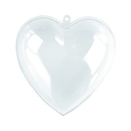 Rayher 3906937 Plastic Heart, 2 Pieces, 8 cm, Crystal