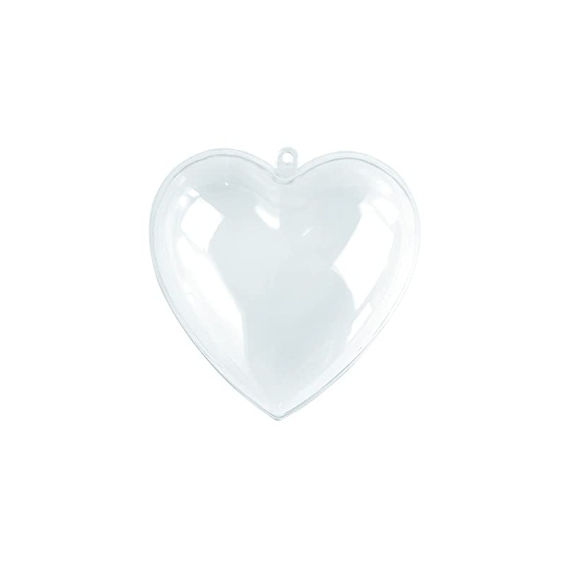 Rayher 3906937 Plastic Heart, 2 Pieces, 8 cm, Crystal